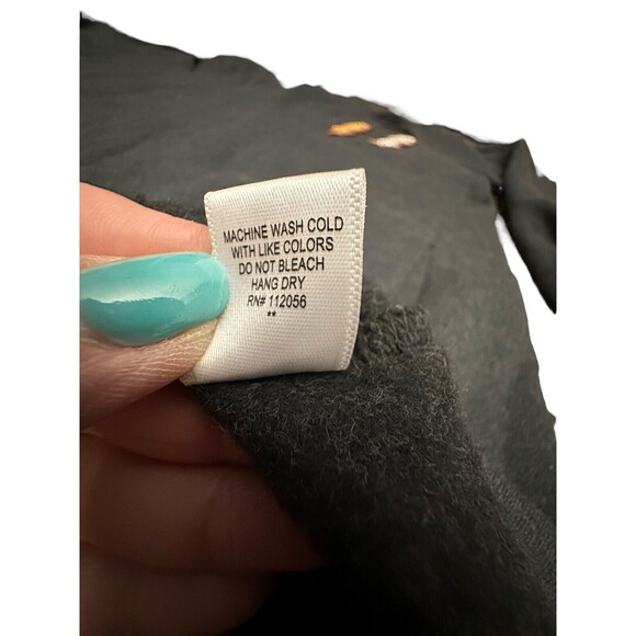 Judith March Medium Heather Black Lightning Bolt Soft Sweatshirt $165 MSRP #T9-1 - Picture 9 of 12